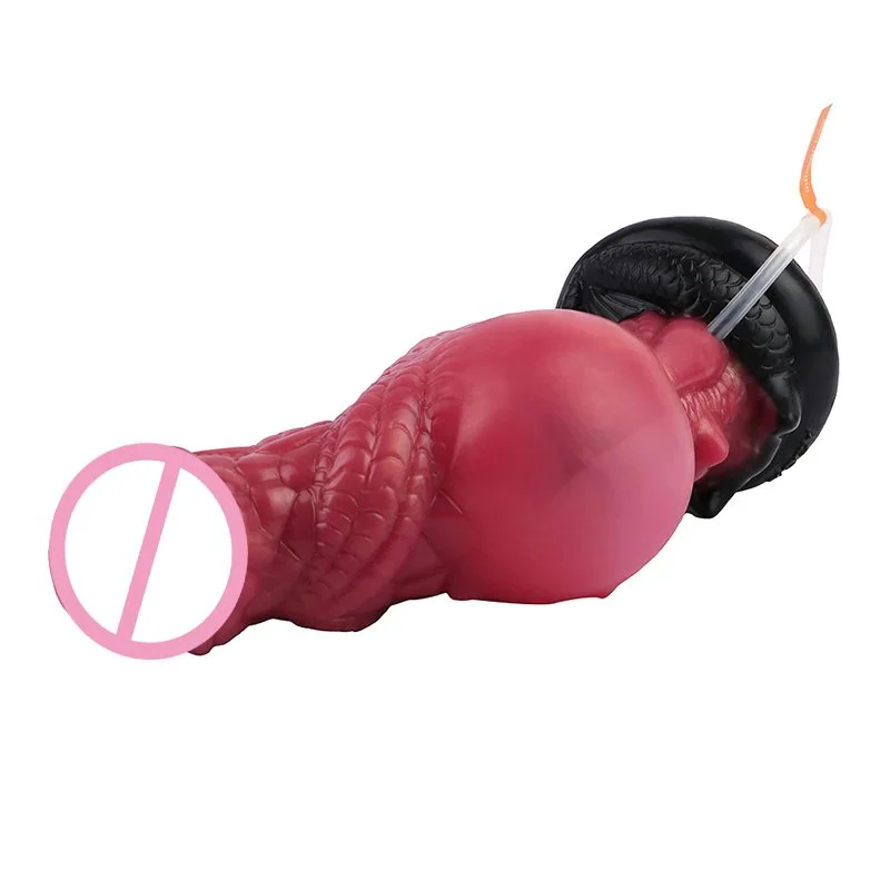 Inflatable Water Spraying Fantasy Dildo with Suction Cups at the Bottom That Can Be Attached to the Body for a Toy Experience