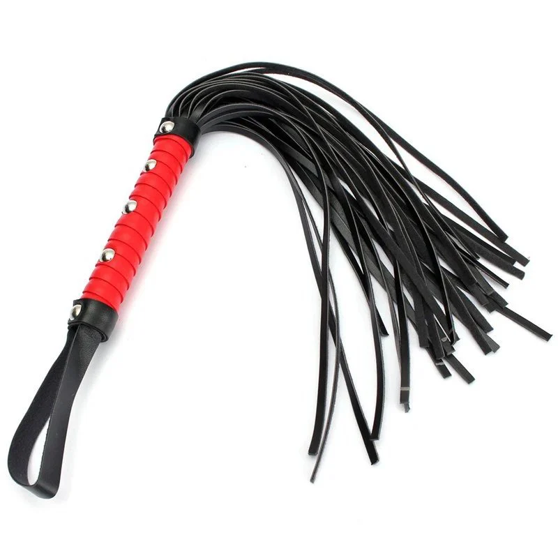 Role Play Bondage Games Red Handle Erotic Adult Fetish Toys Floggers and Whips