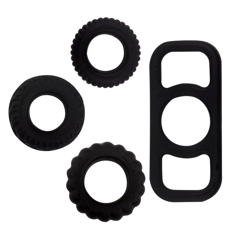 Adult Male Sex Toy Hot Wheel Man Cock Ring Set Silicone Delay Ejaculation Rings