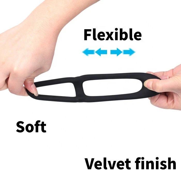 Men's Silicone Double Cock Ring Lasting Training Sex Toys for Delay Ejaculation