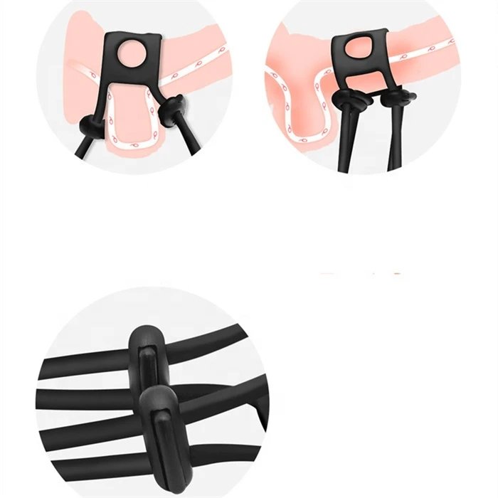 Adjustable Silicone Cock Ring for Men TPE Adult Sex Toys with Delay Ejaculation Function Penis Rings