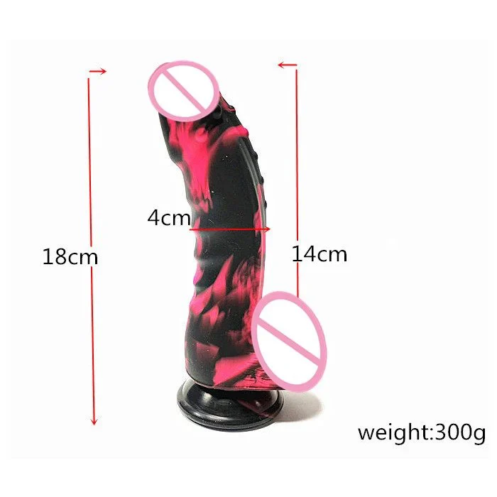 Large Soft Realistic Colored Liquid Silicone Dildo Suction Cup Sex Toys for Women