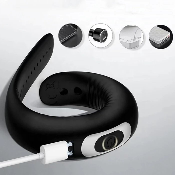 Adjustable 10 Frequency Silicone Cock Ring Sex Toys for Men Featuring Delay Ejaculation Function