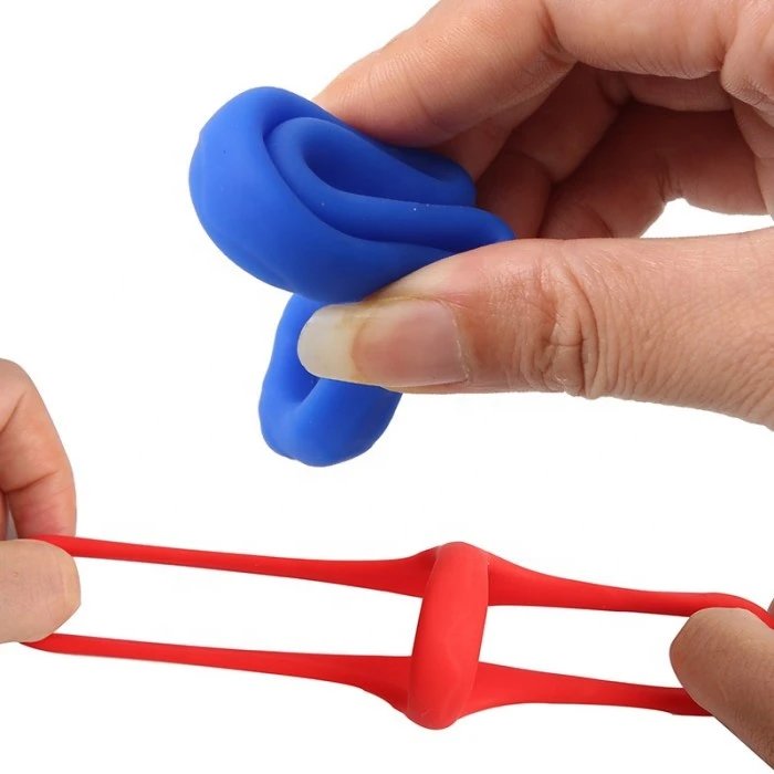 Adult Male Silicone Triple Penis Ring Cock Ring Scrotum Locking Metal Material Functioned for Delay Ejaculation
