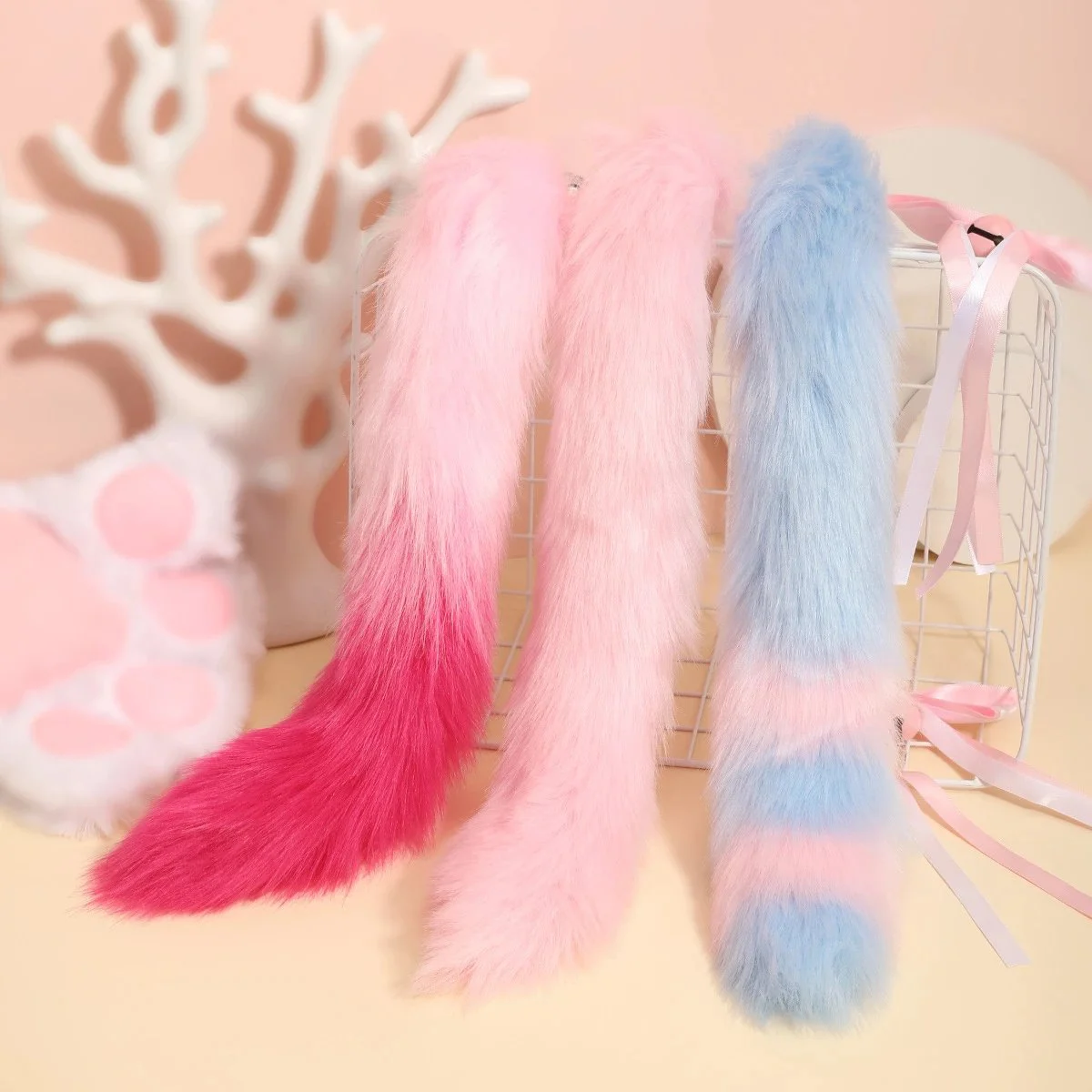 Sex Toy Anal Plug Multi-Color Artificial Fur Fox Tail Anal Plug Adult Sexual Prop Flirting Training Tail