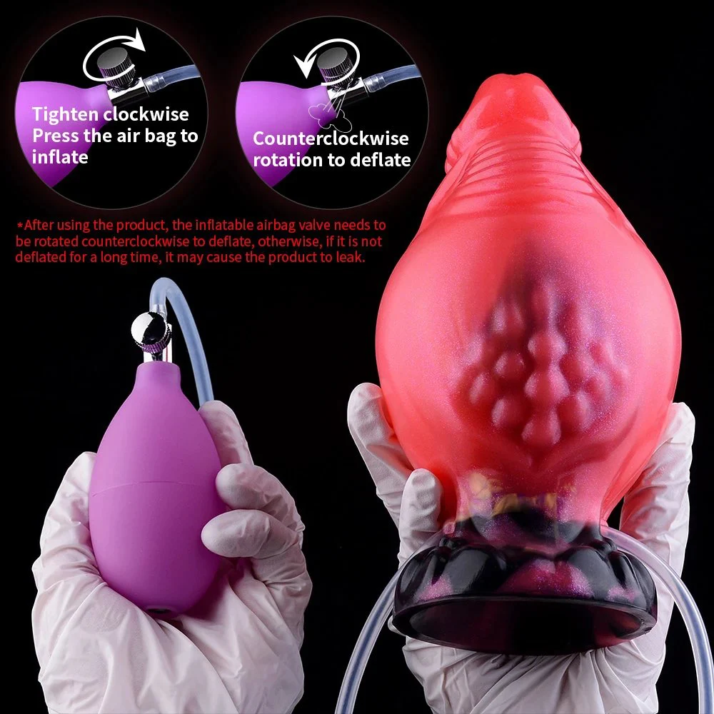 Inflatable Squirting Spray Suction Cup Dildo, Multi-purpose Inflatable Anal Plug, Realistic and Intense Sexual Toy