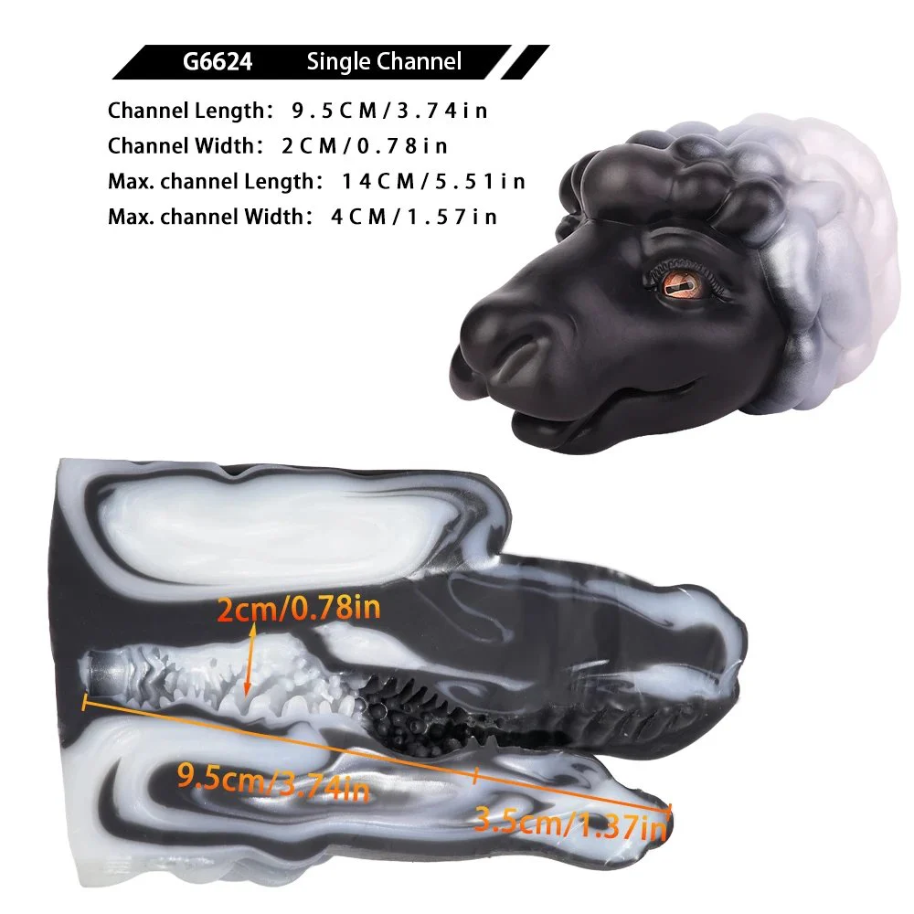 Seductive, Soft Silicone Male Masturbator with a Sheep-head Design and Internal Textures for Enhanced Sensation