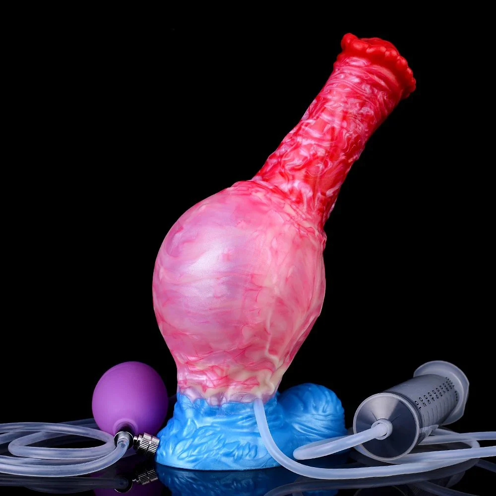 Inflatable Water Spray Simulation Sex Fantasy Monster Dildo Soft Silicone Dildo Spray Masturbator Adult Fun Sex Toys