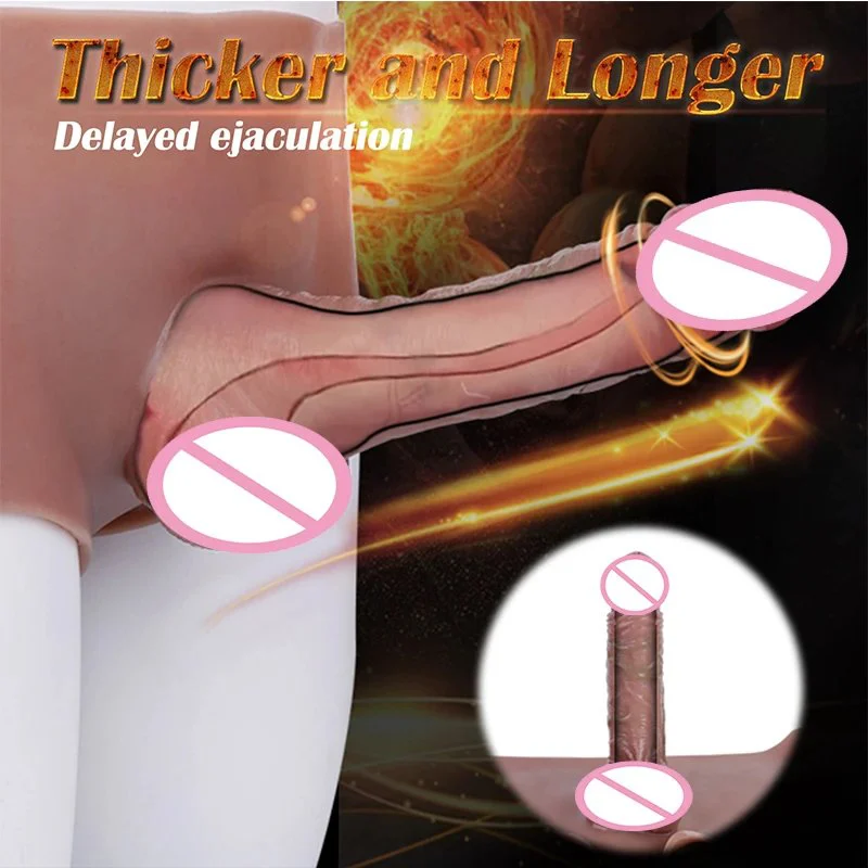 Boxer Briefs with Dildo Penis Sleeve Strap on Dildo Wearing Pants Pull Pants Simulation Penis Enlarger Extender for Men