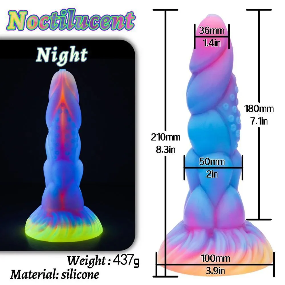 Luminous Silicone Anal Plug Male Gay Prostate Massager Huge Big Dildo Butt Plug Sex Toys for Women