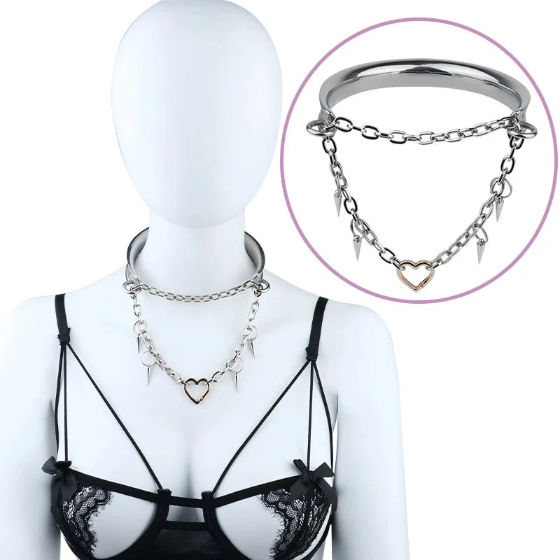 Sexy Bondage Collar with Studded Details for Roleplay Accessories for Submission Play