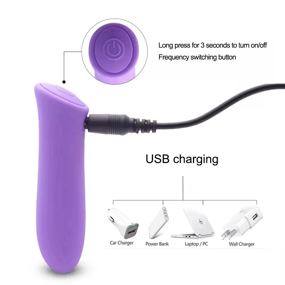 Silicone Bullet Vibrators USB Rechargeable Mini Bullet Vibrators Sex Toys for Female Masturbation