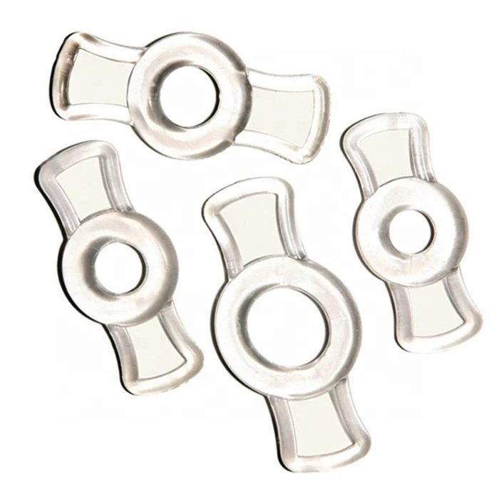 Transparent 4pcs TPE Silicone Cock Ring Set for Men Adult Sex Products for Delay Ejaculation