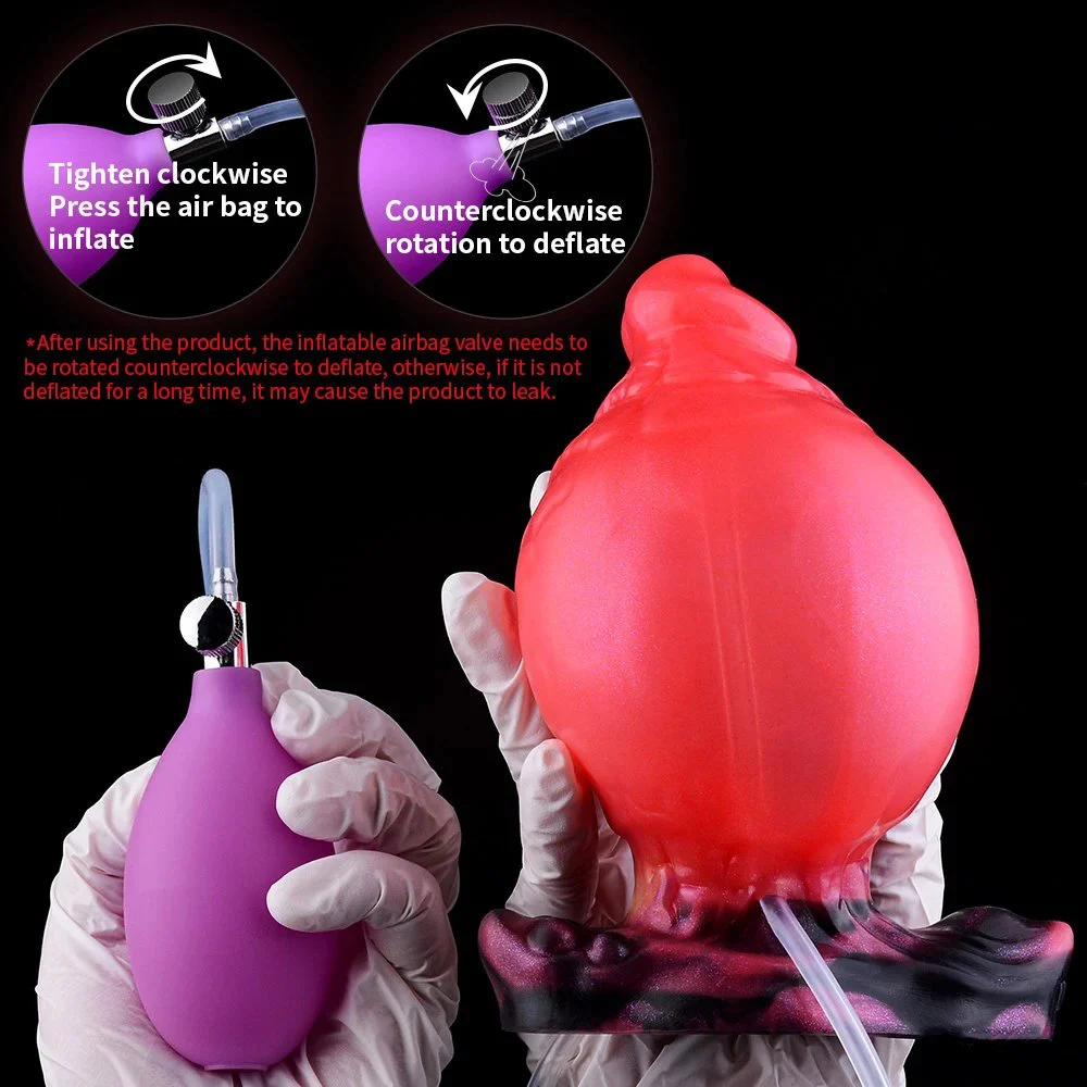Inflatable Anal Plug with Realistic and Stimulating Sensations Adult Sex Toy with Inflatable Spray Suction Cup Penis