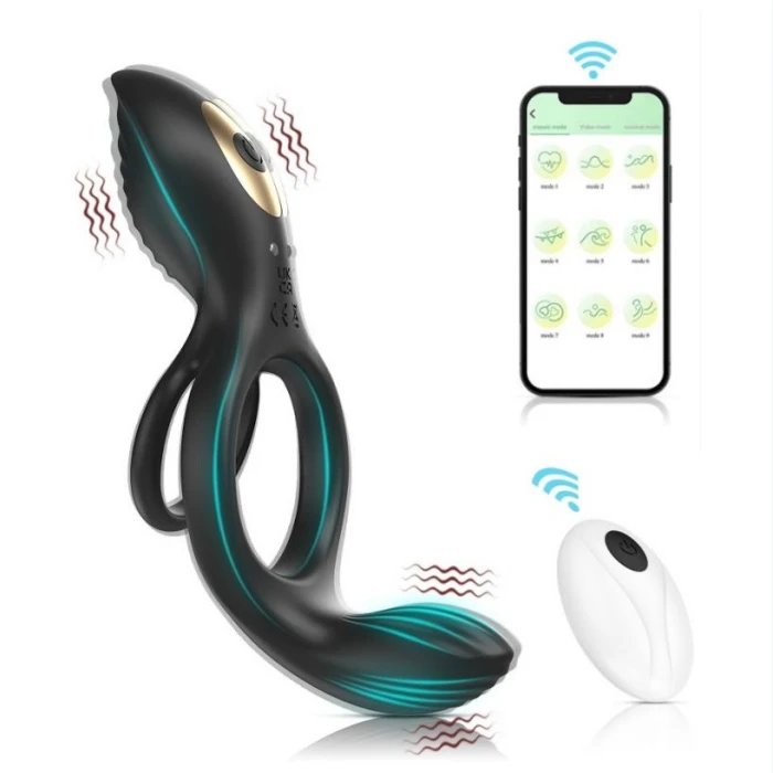 Silicone Adult Male Sex Toys Wifi Controlled 10 Frequency Double Cock Ring Vibrator G Spot Stimulating Clit for Women