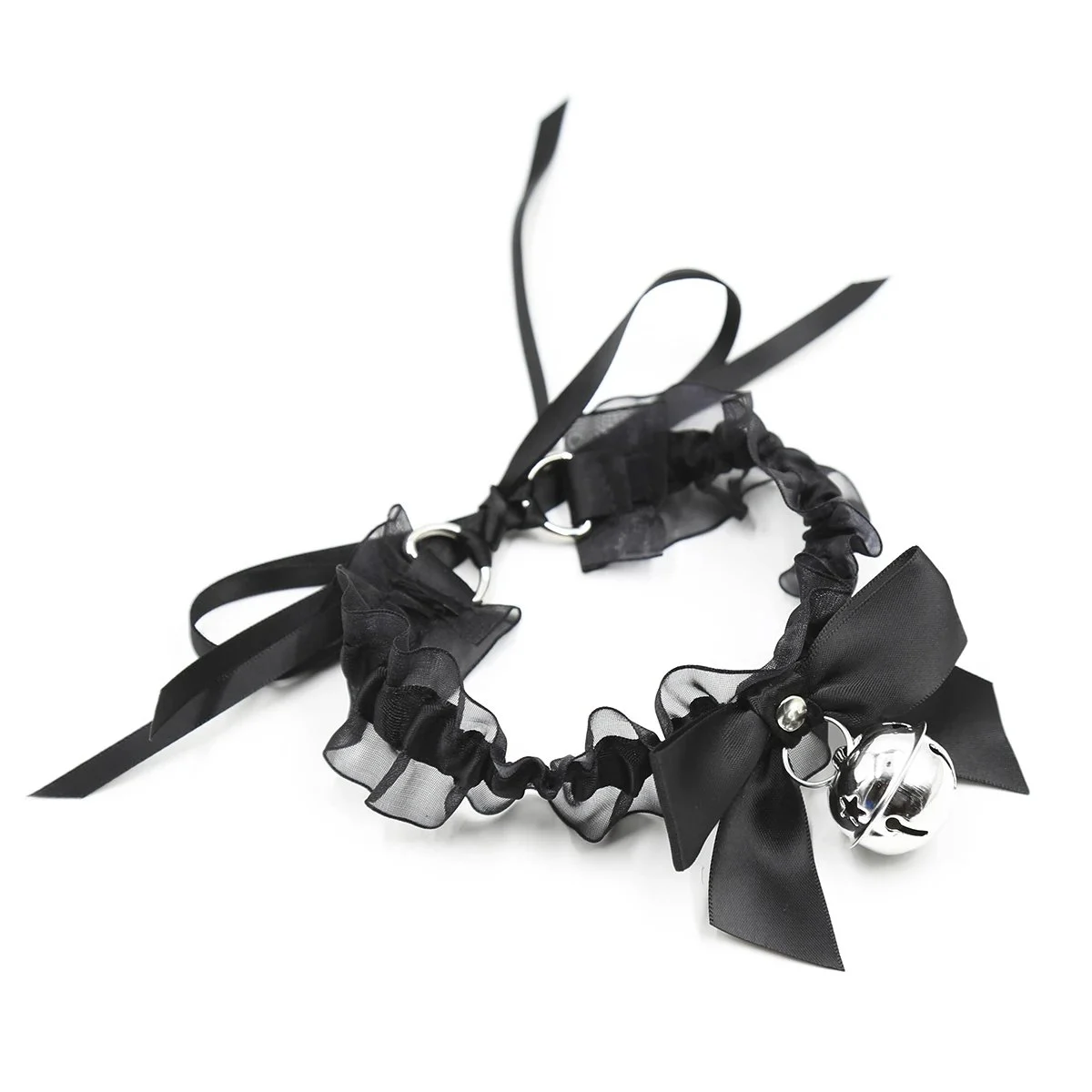 Bell Neck Sleeve Elastic Silver Bell Neck Adult Accessories Women's Neck Sleeve Black Lace Toy Sex Toys for Women