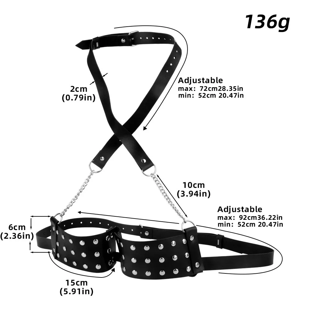 Sexy Leather Harness Women Lingerie Bondage Clothes Chest Harness Belts, Body Straps on Harness Belt, for Adults Fetish Harness