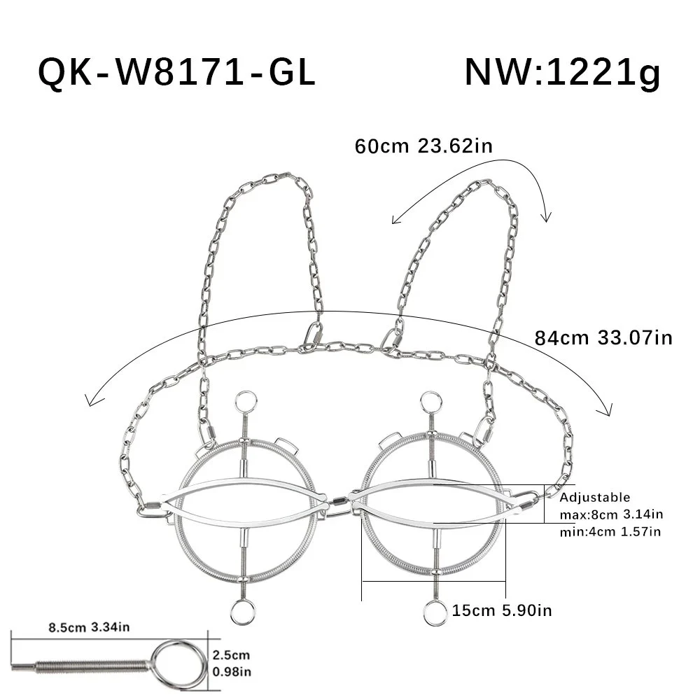 Stainless Steel Chest Clamp Wearable Breast Bondage Clamp-on Woman Masturbation Pleasure Artifact Sex Toys for Women