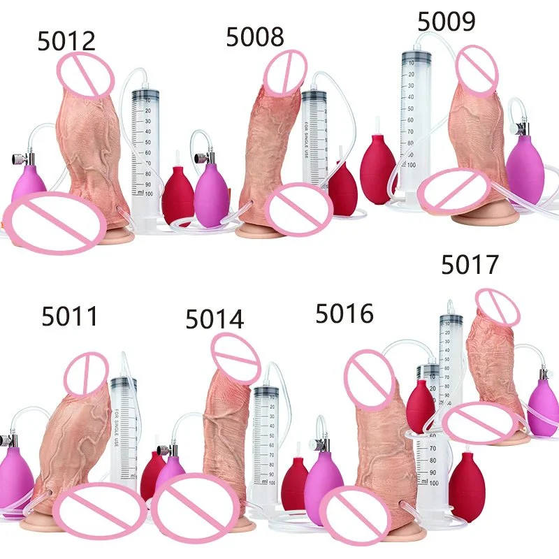 Latest Valentine's Day Gift Inflatable Squirting Skin Dildo Anal Plug Sex Toys Realistic Silicone Inflatable for Woman