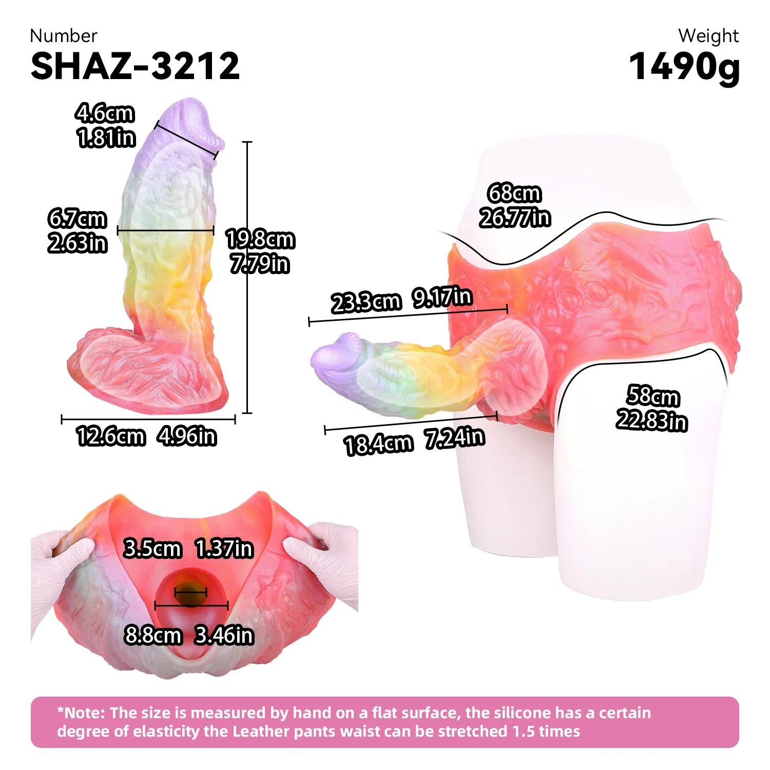 Colorful Flames Illusionary Rainbow Wearable Hollow Penis Sleeve for Effective Penis Enlargement Silicone Sex Toy