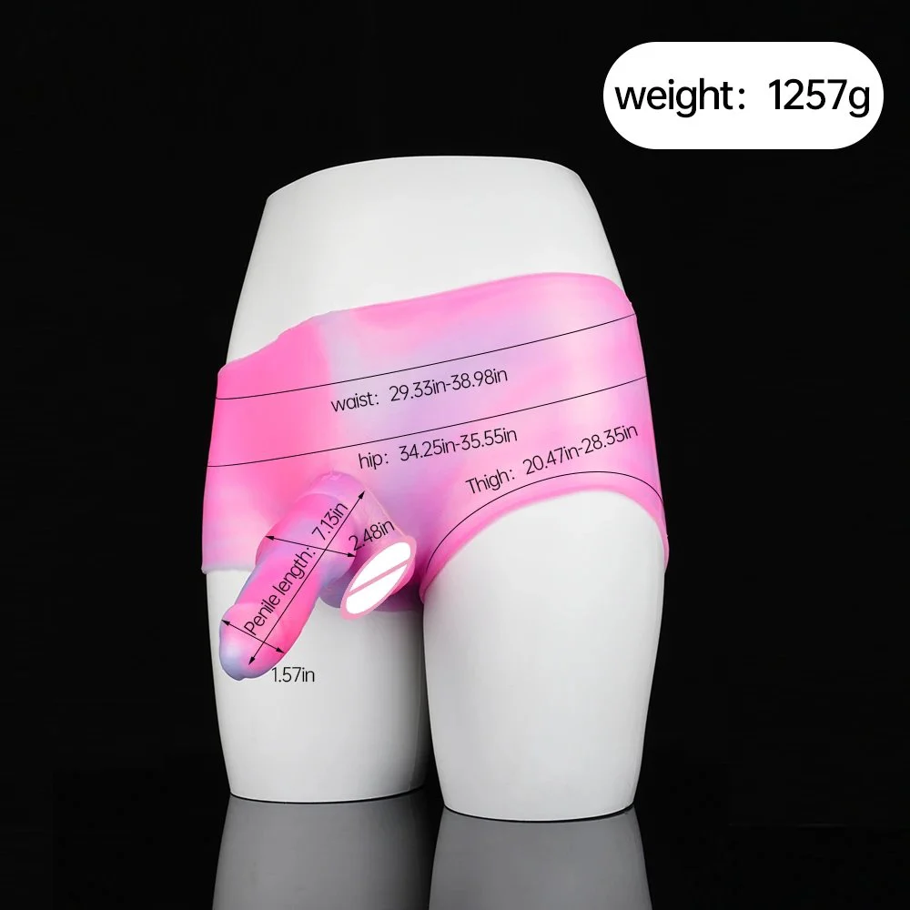 Dildo Panties One Piece Wearable Pants Silicone Sex Toys Soft Real Skin Feeling Leather Pants Dildo for Lesbians