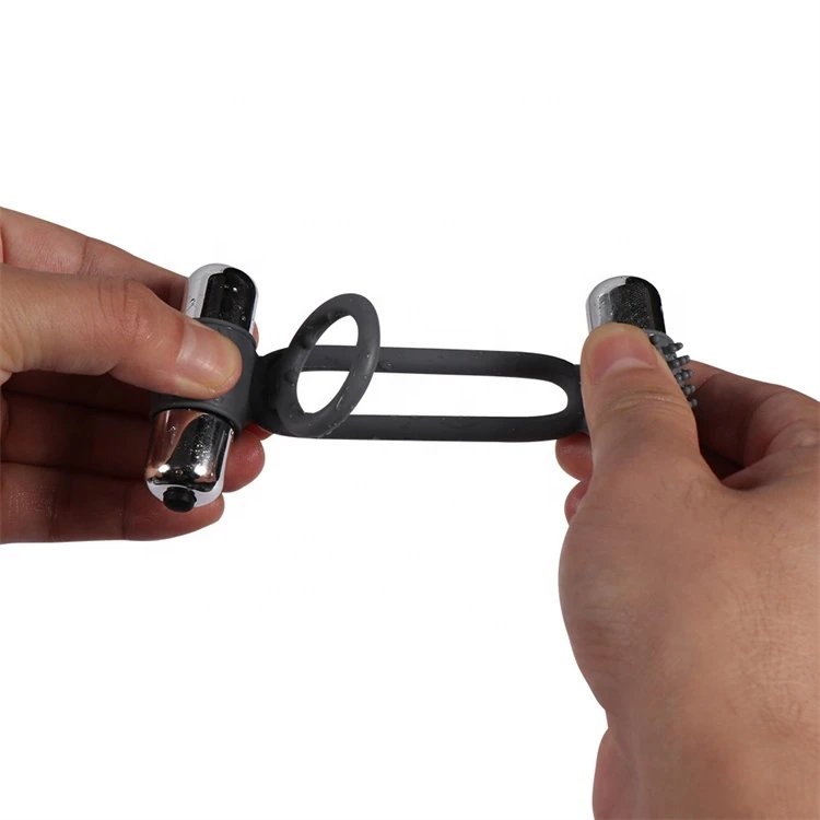 Sex Toys for Men Waterproof Silicone Delay Vibrating Penis Cock Ring Double Vibrator