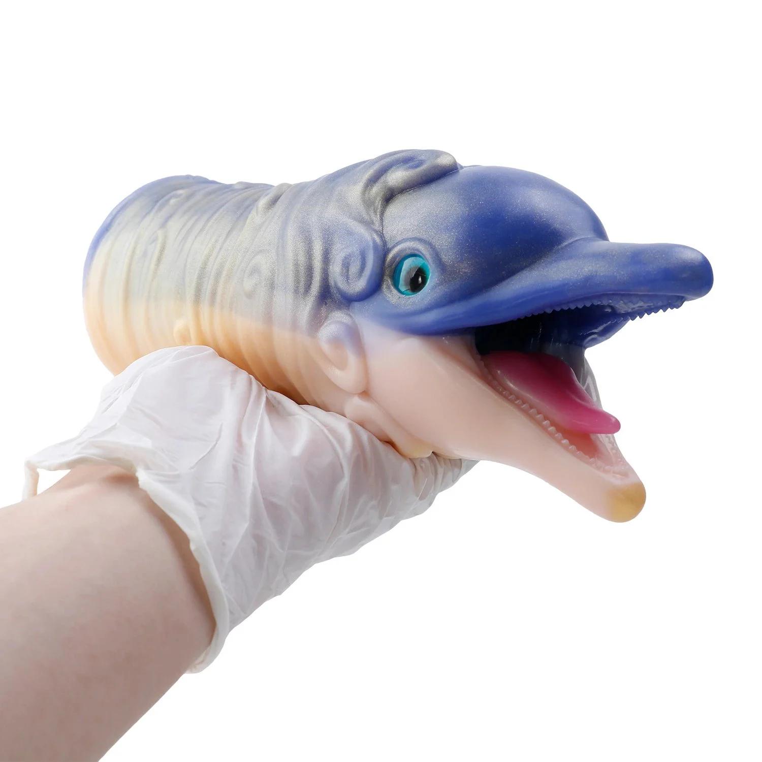 Simulated Suction Pump Male Fantasy Dolphin Masturbator, Medical-Grade Silicone Safe Material, Penis Massager for Adults