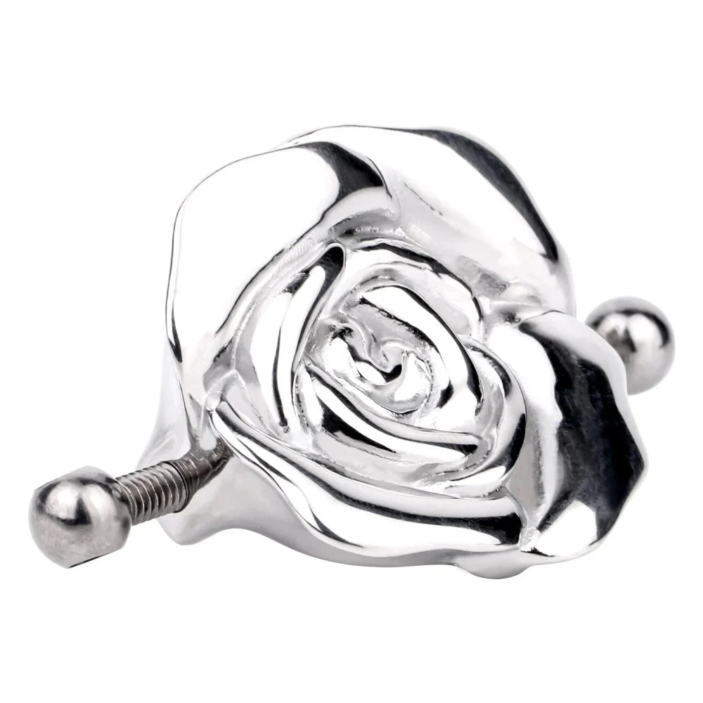Silver Rose Nipple Clamp Breast Restraints Clip Teat Massage Nipple Stimulator Pleasure Sex Toys for Couple Sexy Shop