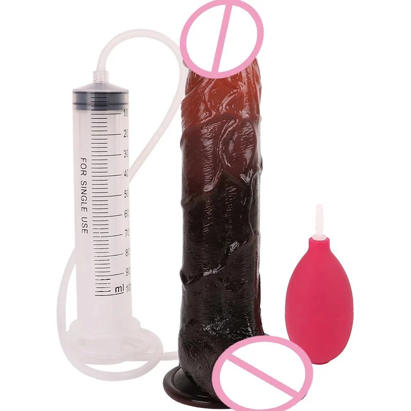 Silicone Skin Feeling Ejaculation Dildo With Sucker Squirting Dildo Anal Sex Toys for Women Butt Expansion Masturbator