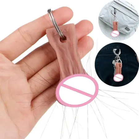 Furry Testicle Keychain Special Message Gift Bag Keychain Decoration Pendant,Funny Hairy Balls Keychain
