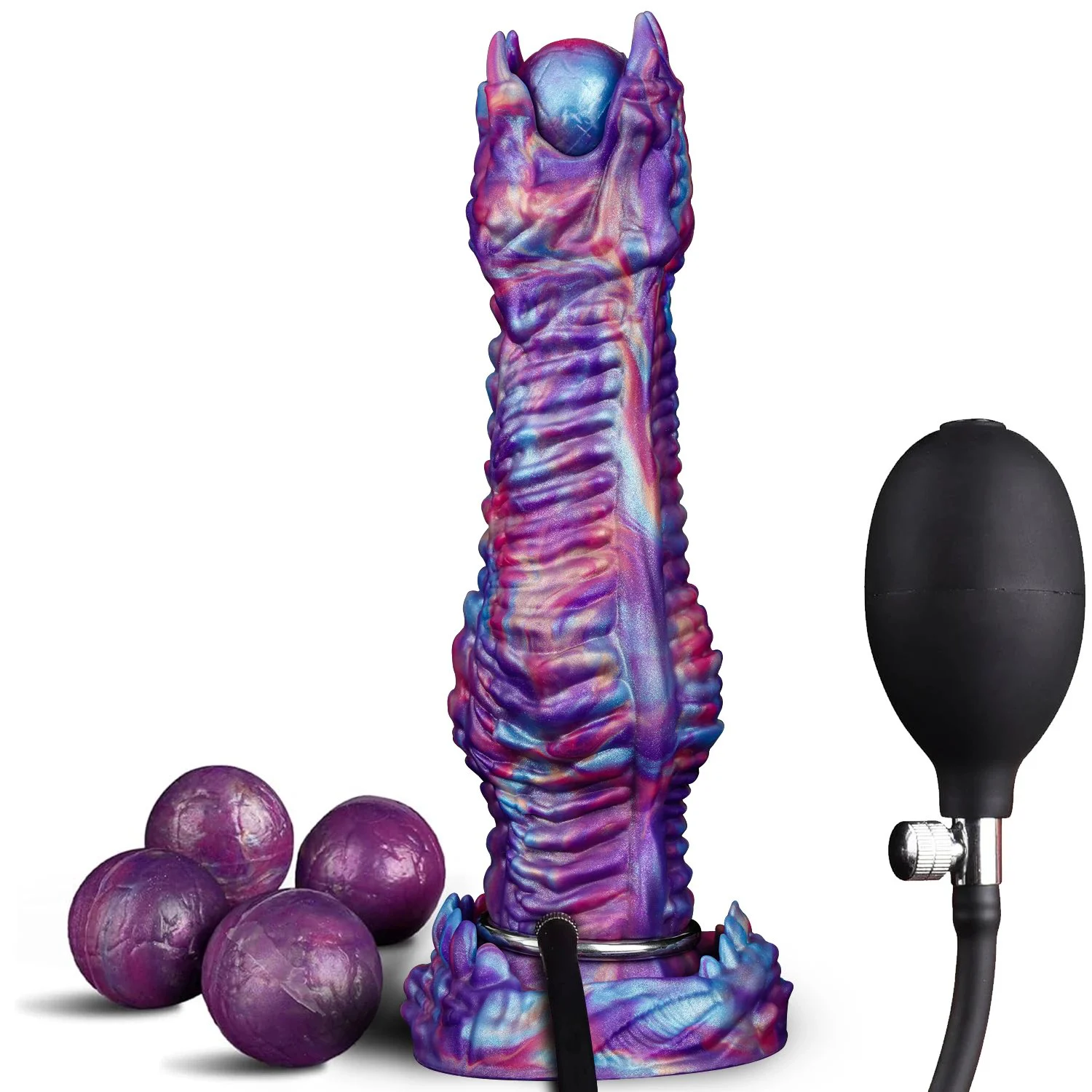 Monster Thick Ovipositor Dildo 4 Eggs Big Fantasy Anal Horse Knot Dragon Inflatable Pump Dog Sex Toy Soft Silicone Waterproof