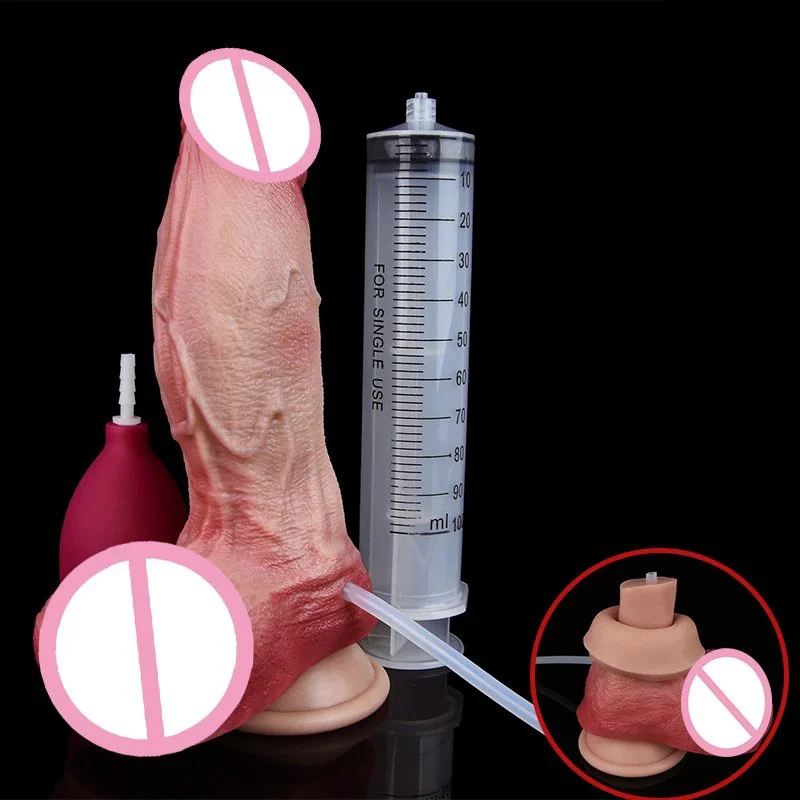 Silicone-Safe Suction Cup Realistic Male Sex Toy with Lifelike Female Masturbator Experience and Squirting Function