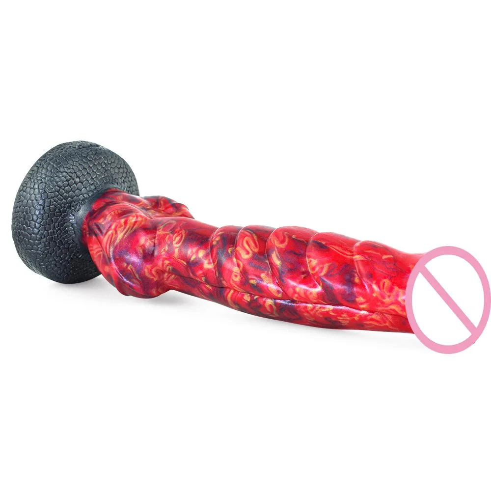 Medical G-spot Silicone Hellfire Color Waterproof Masturbation Simulation Dildo Goods for of Adult