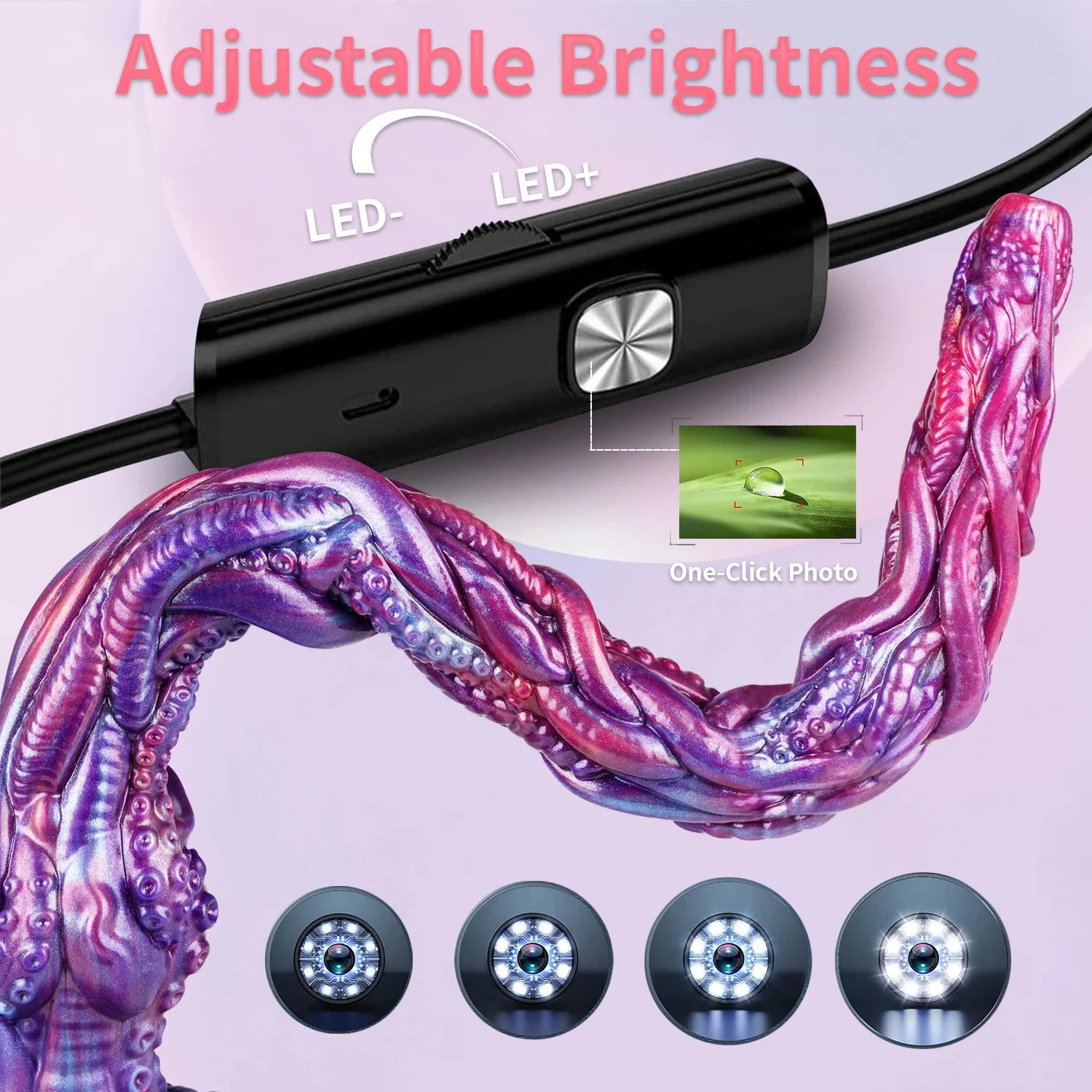Liquid Silicone Adult Dildo with 1080P HD Video Image Soft Supports Link Mobile APP for Spying Photographing Female Masturbation