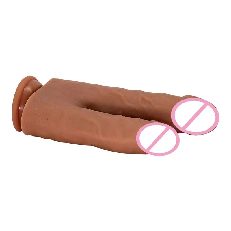 Silicone Realistic Huge Thin Penis Big Dildo U Shaped Double Head Penetration Dong Dildo for Lesbian Women Sex Toys