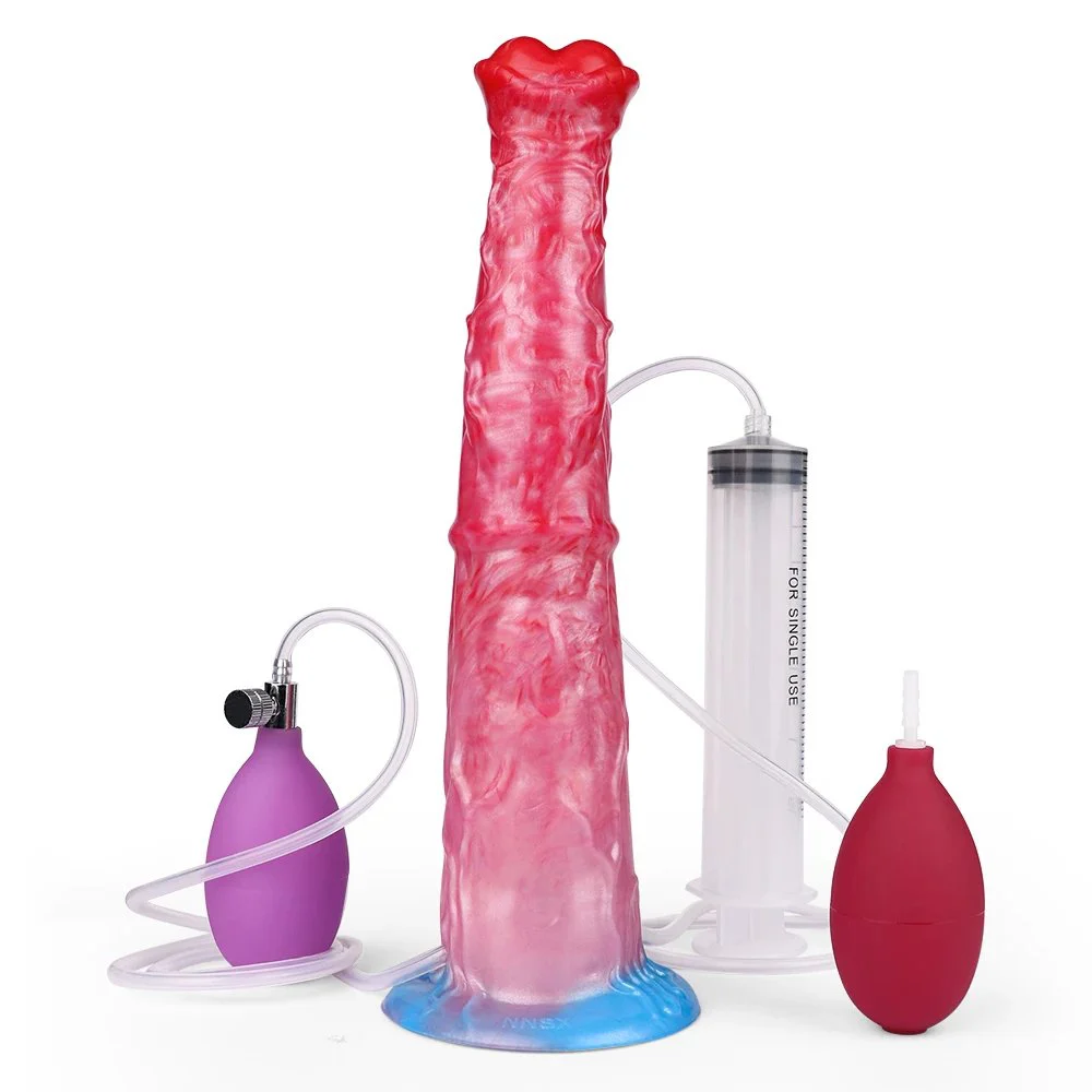 Silicone Horse Squirting Inflatable Penis Long Anal Dildo With Suction Cup Adult Sex Toys for Men Women Masturbation