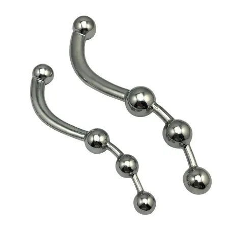 Sex Toys Double Ended Prostate Massager Stainless Steel Anal Dildo G Spot Metal Anal Beads