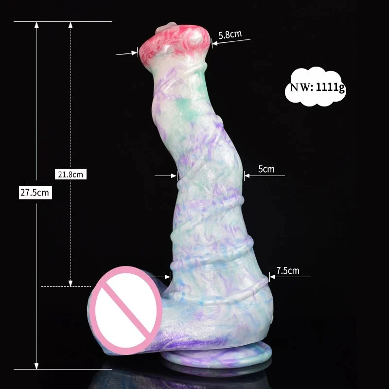 Liquid Silicone Cock Penis Animal Horse Dog Dildo Realistic Testicles Veins Dildo With Suction Cup Sex Toy