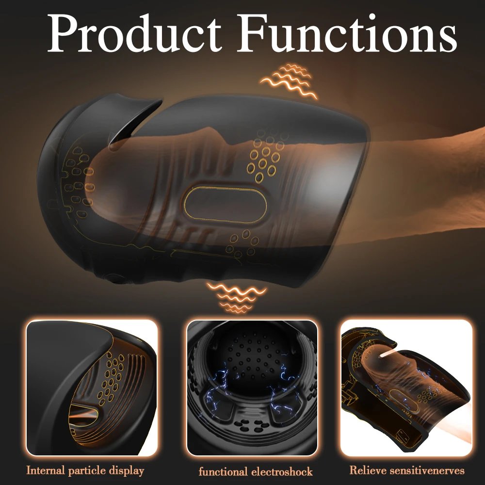 Men's Enhanced Pleasure Sex Toy Trainer Electrostimulation and Vibration Glans Designed