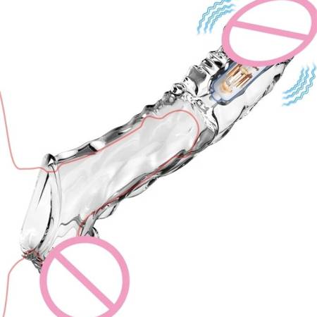 Men's Reusable Cock Ring Vibrating Penis Sleeve for Sexual Enhancement Cock Enlarger Condom Sleeve