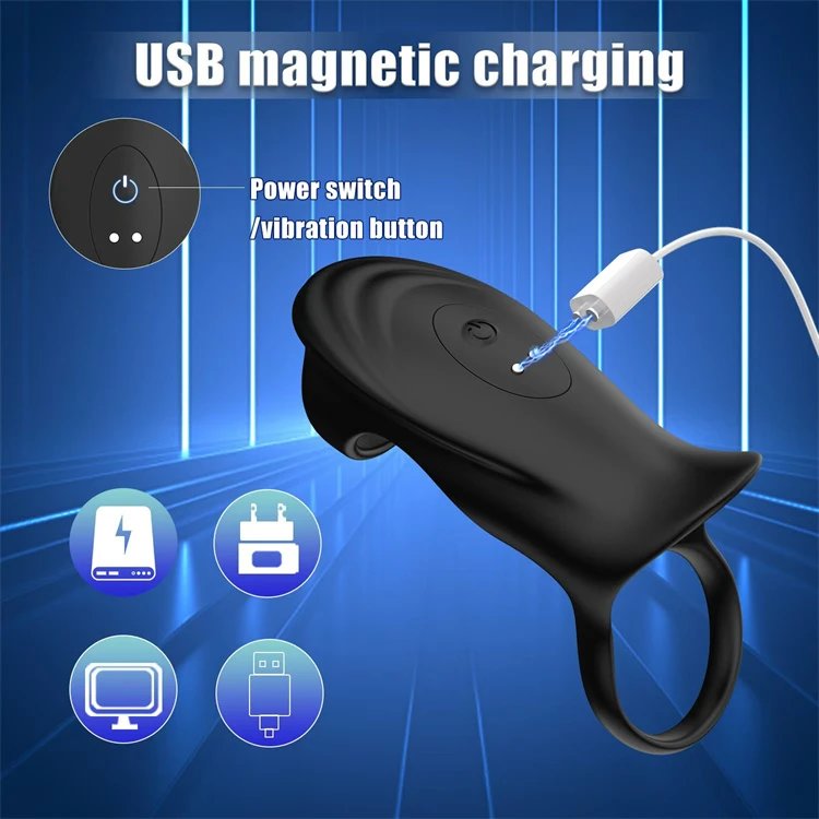 USB 9 Modes Silicone App Controlled Vibrating Penis Ring Cock Ring Vibrator Sex Toy for Men