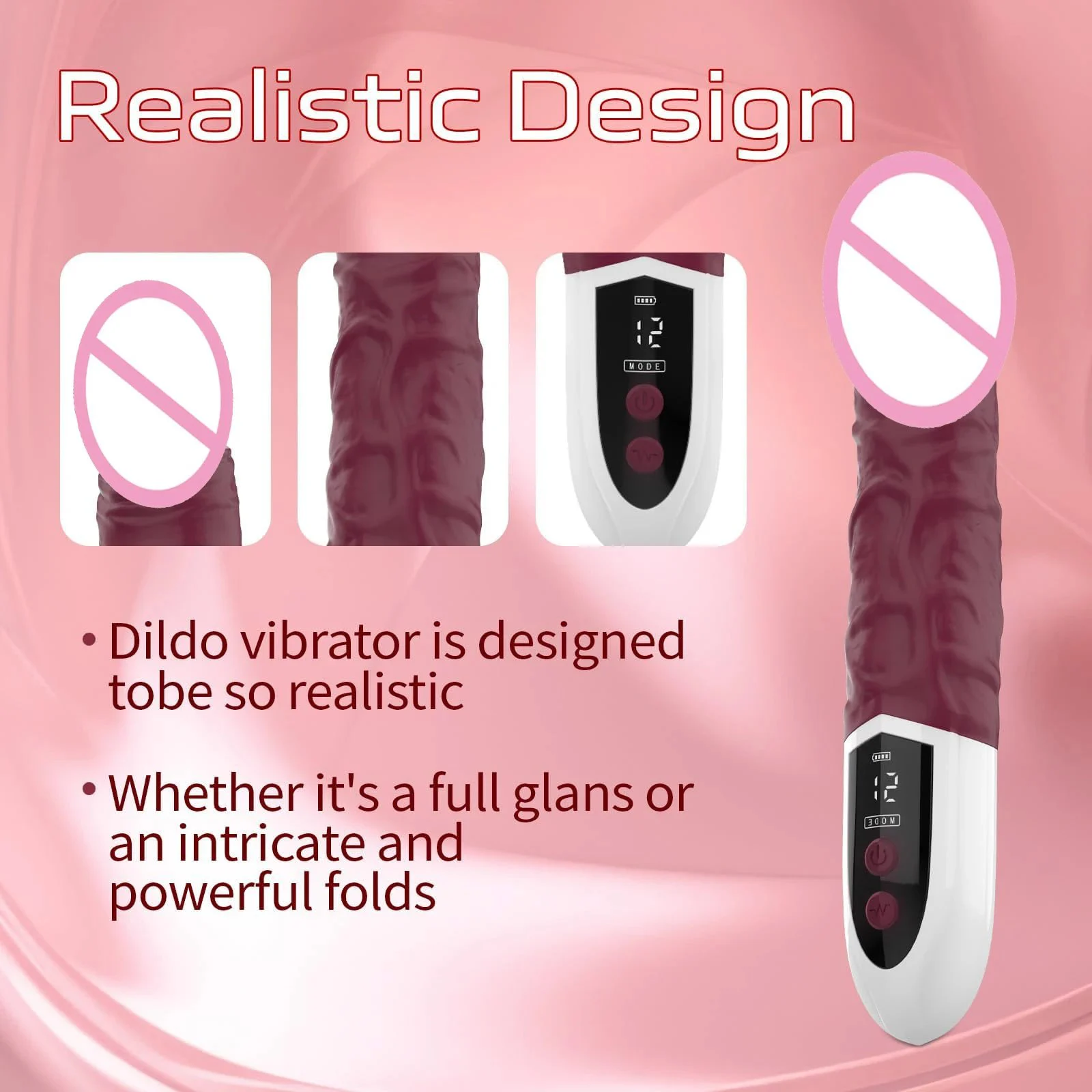 LED Display G Spot Dildo Vibrator Wand Sex Toys Vaginal Masturbation Realistic Dildo Vibrator for Female Man Anal Stimulation