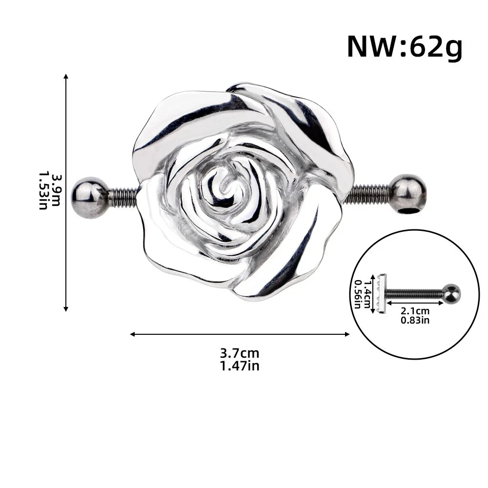 Silver Rose Nipple Clamp Breast Restraints Clip Teat Massage Nipple Stimulator Pleasure Sex Toys for Couple Sexy Shop