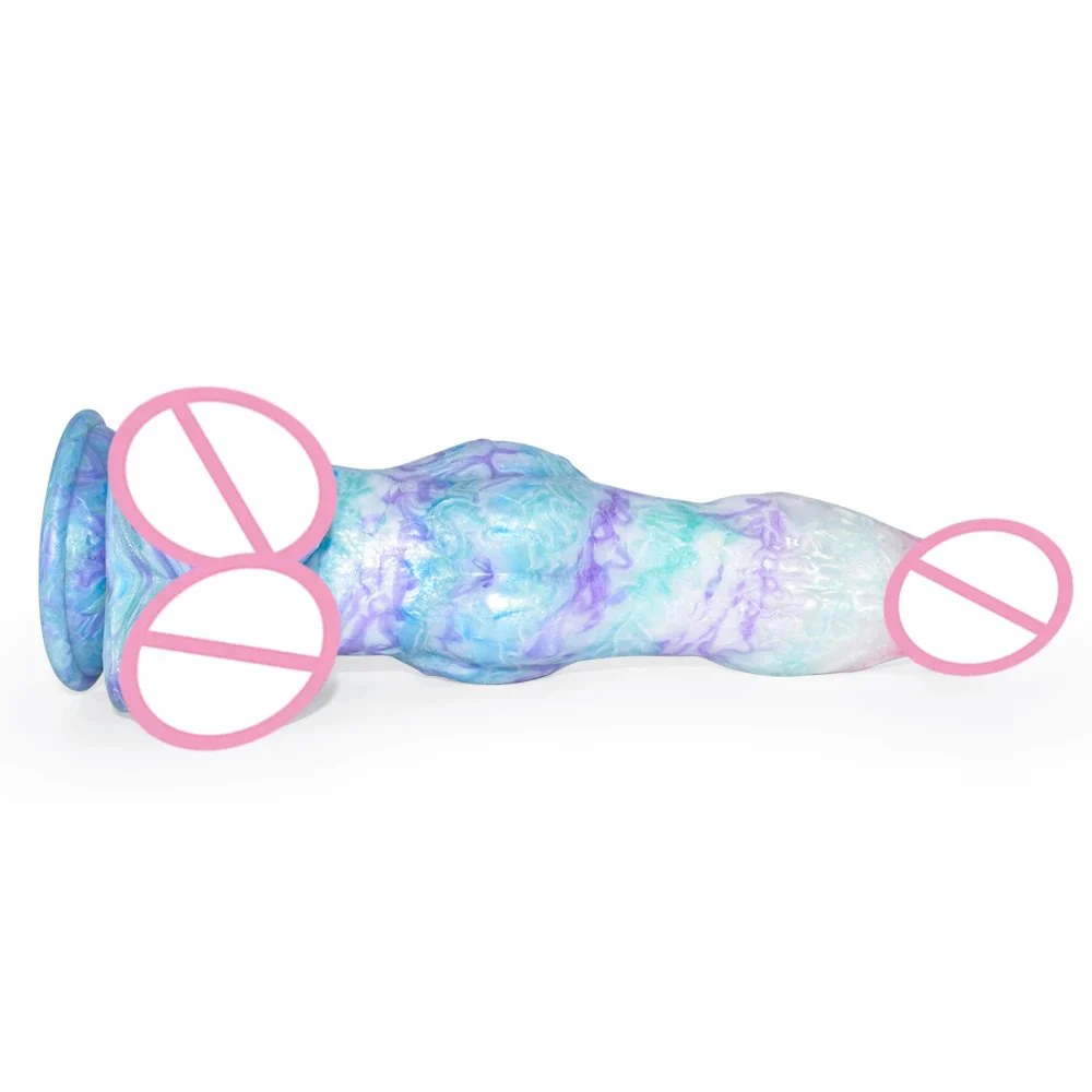 Silicone Big Knot Dog Dildo With Suction Cup Color Mixed Fantasy Animal Penis Butt Plug Size S M L Sex Toys