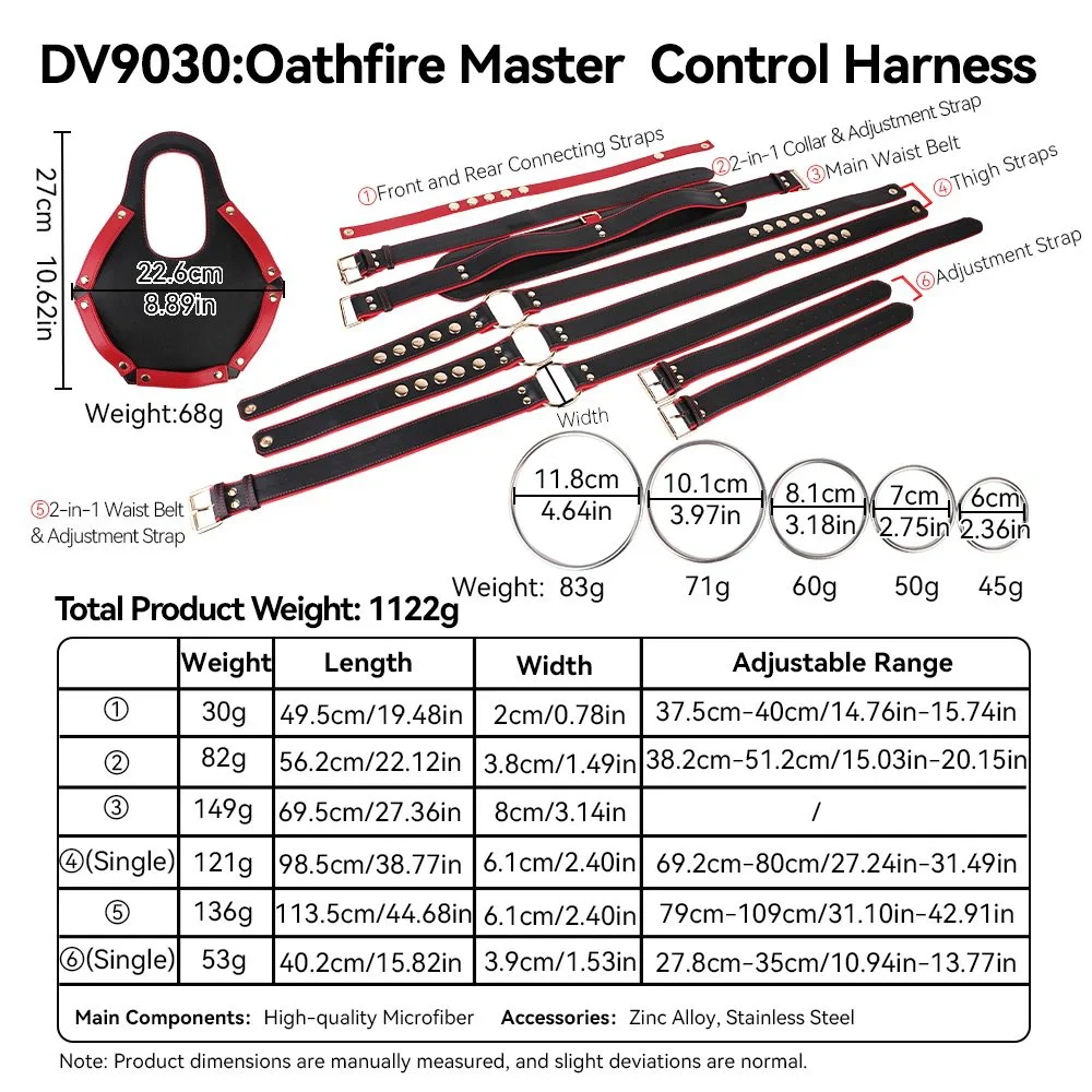 Strap on Dildo Harness Sex Toys for Pegging, Wearable Strapon Harness Lesbian Toy with Collar Thigh Cuffs BDSM Restraints