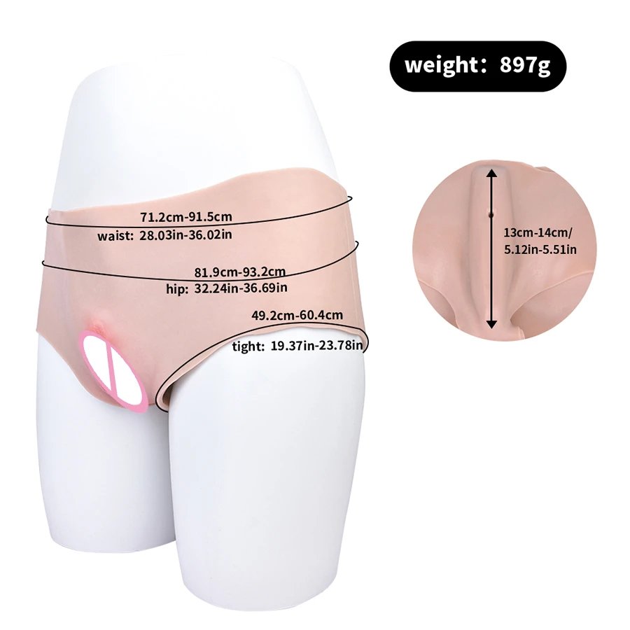 Men's Crossdresser Panties Realistic Sissy Silicone Panties for Gay Pussy Underwear Vagina Pants Pussy Underwear