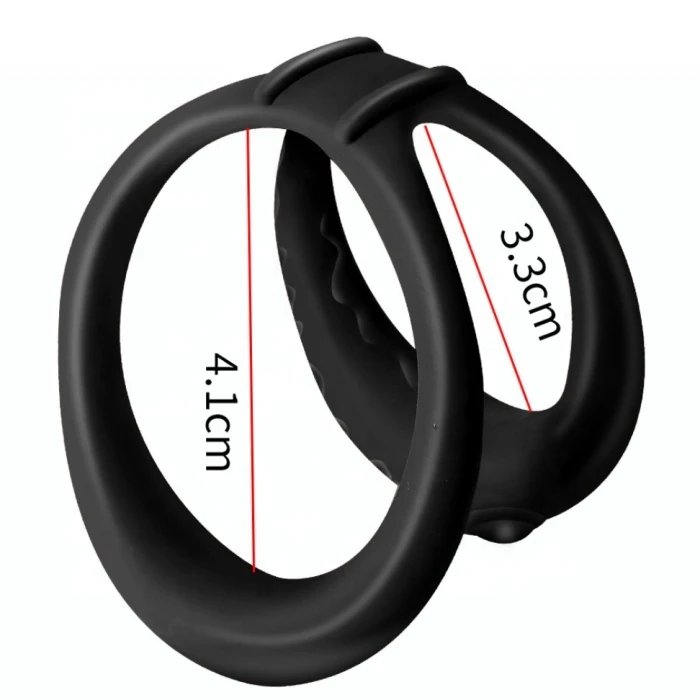Men's Double Cock Ring Delay Ejaculation Penis Sex Toys