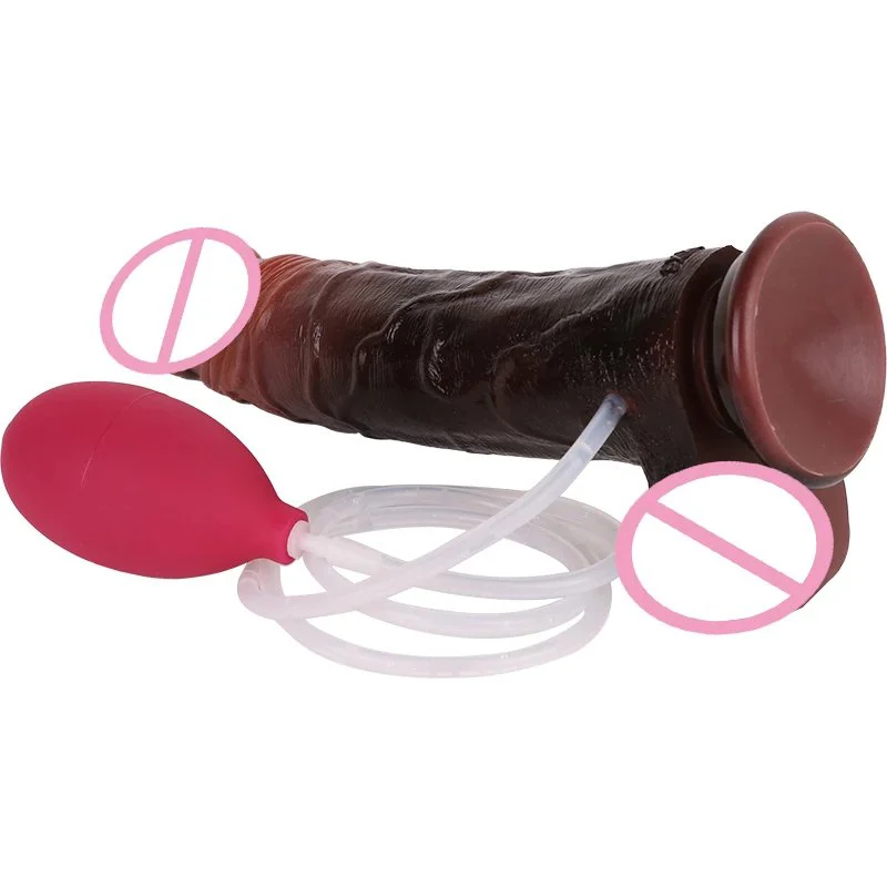 Silicone Skin Feeling Ejaculation Dildo With Sucker Squirting Dildo Anal Sex Toys for Women Butt Expansion Masturbator