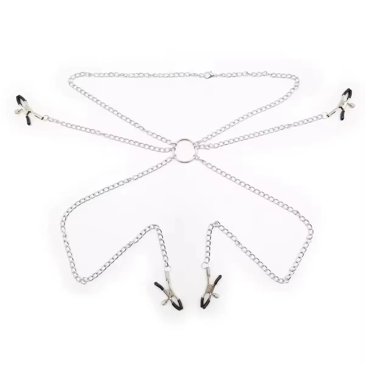 Sex Slaves Stainless Steel Metal Chain Nipple Milk Clips Breast Clip Nipple Clamps Sex Toys Clitoris Pincher