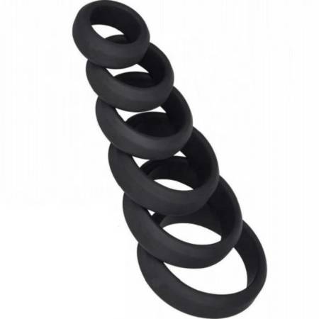 Men's Reusable 6-Size Soft Silicone Cock Ring Sex Toys for Penis Locking Delay Various Sizes Soft Features